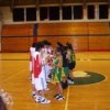Teams exchange gifts before the game
