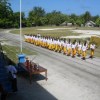 Teams march past at the Opening.