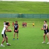 Blake Ford, Billy McLean and Josh Croxton test their vision and handball skills