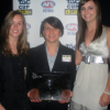 Victorian Academy and Representative Players, Alicia Eva and Nicola Stevens with Female Football Development Manager, Chyloe Kurdas
