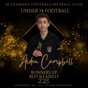 Under 14 Runners Up Best & Fairest