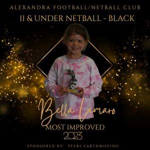 Under 11 Netball - Black - Most Improved