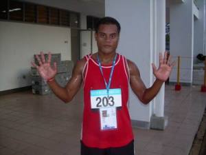 Kaboka after his first track 10K. !