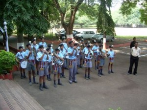 School band's welcome at JN Petit.