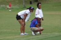 Olive Auva'a of Samoa & her caddy