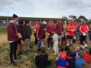 MJFNC Players handing out Auskick Awards 2016